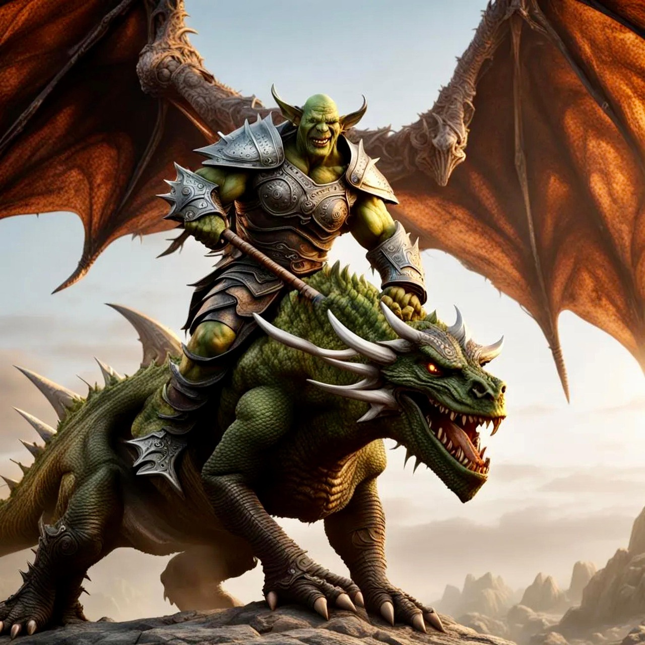Free ai generated orc warrior illustration