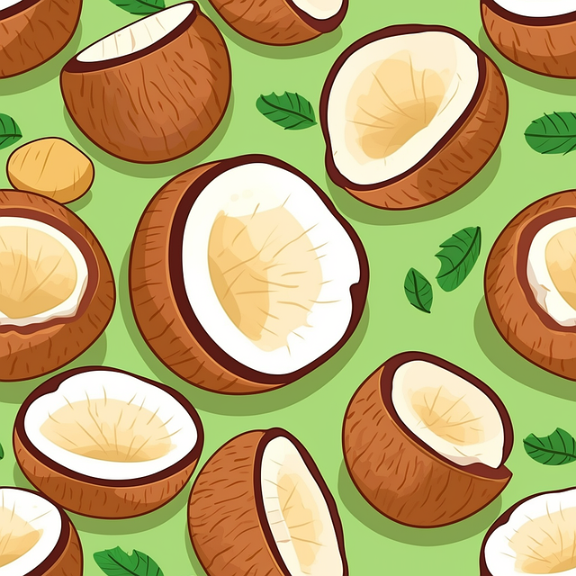 Free ai generated coconuts pattern illustration