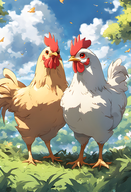 Frango, Anime, Pássaros, Desenhando