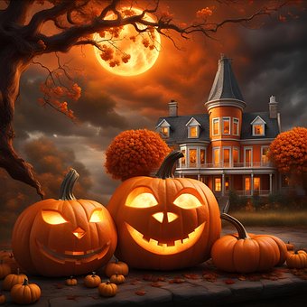 Gruselig, Halloween, Kürbis, Herbst