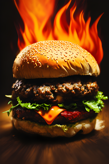 Free burger meat food illustration