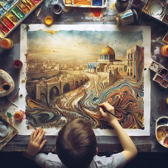 Ai Gerado, Filho, Artista, Pintura