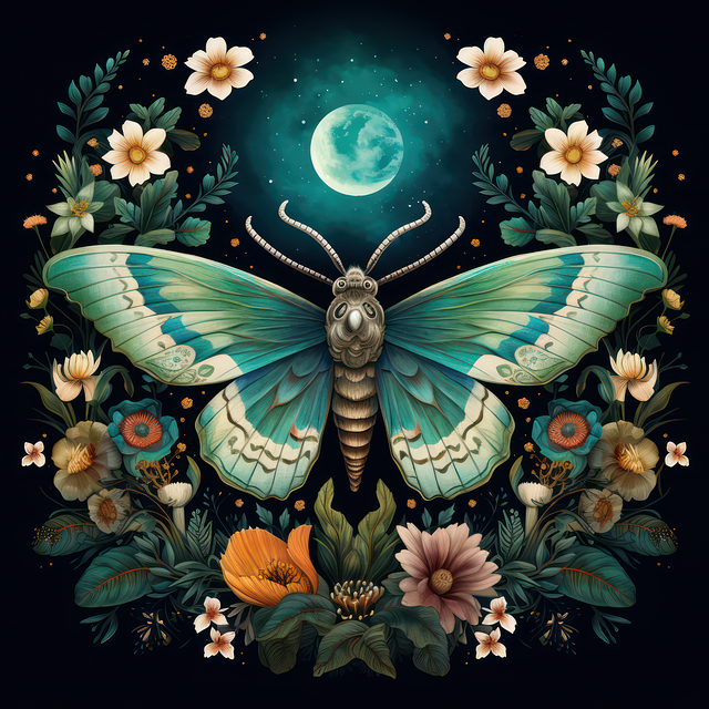 Download free HD stock image of Ai Generated Moth Free ai generated moth nature illustration