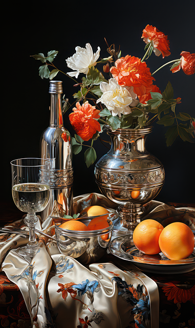 Free ai generated flowers wine glass illustration