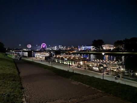 Krakow, Polen, By, Nat, Vistula, Europa