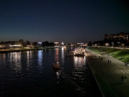 Krakow, Polen, By, Nat, Vistula, Europa