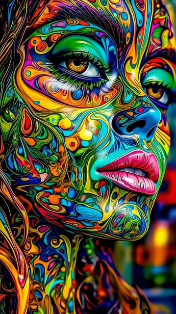 Free ai generated woman painting illustration