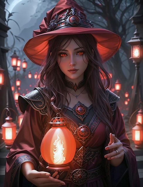 Free ai generated halloween witch illustration