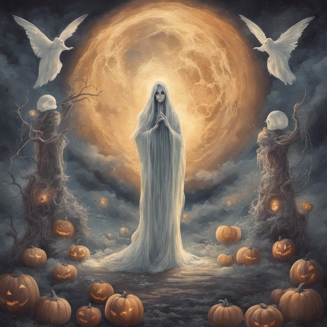 Free ai generated haunted ghost illustration