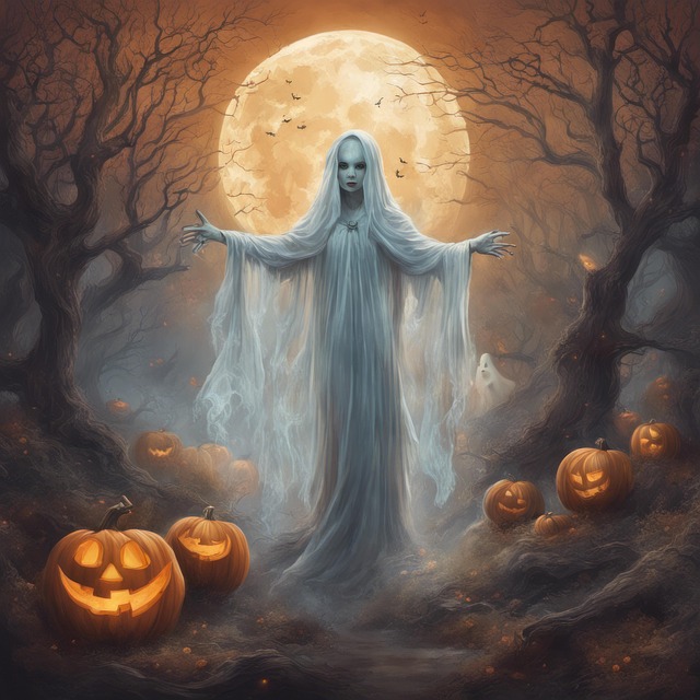 Free ai generated haunted ghost illustration