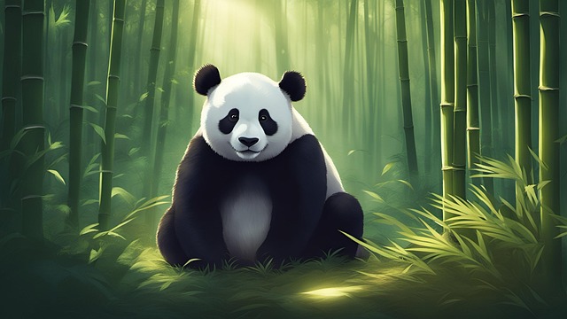 Free panda light animal illustration