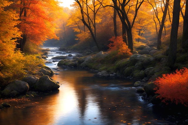 Free fall autumn forest autumn colors illustration