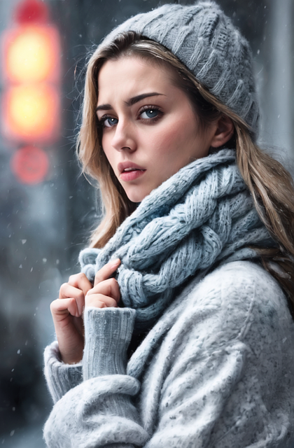 Free ai generated woman beanie illustration