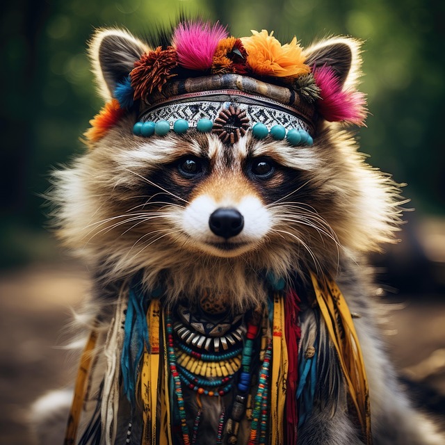 Free ai generated nature raccoon illustration