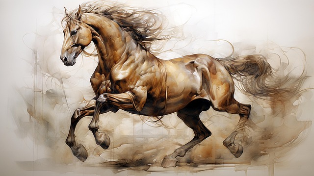 Free ai generated horse equestrian illustration
