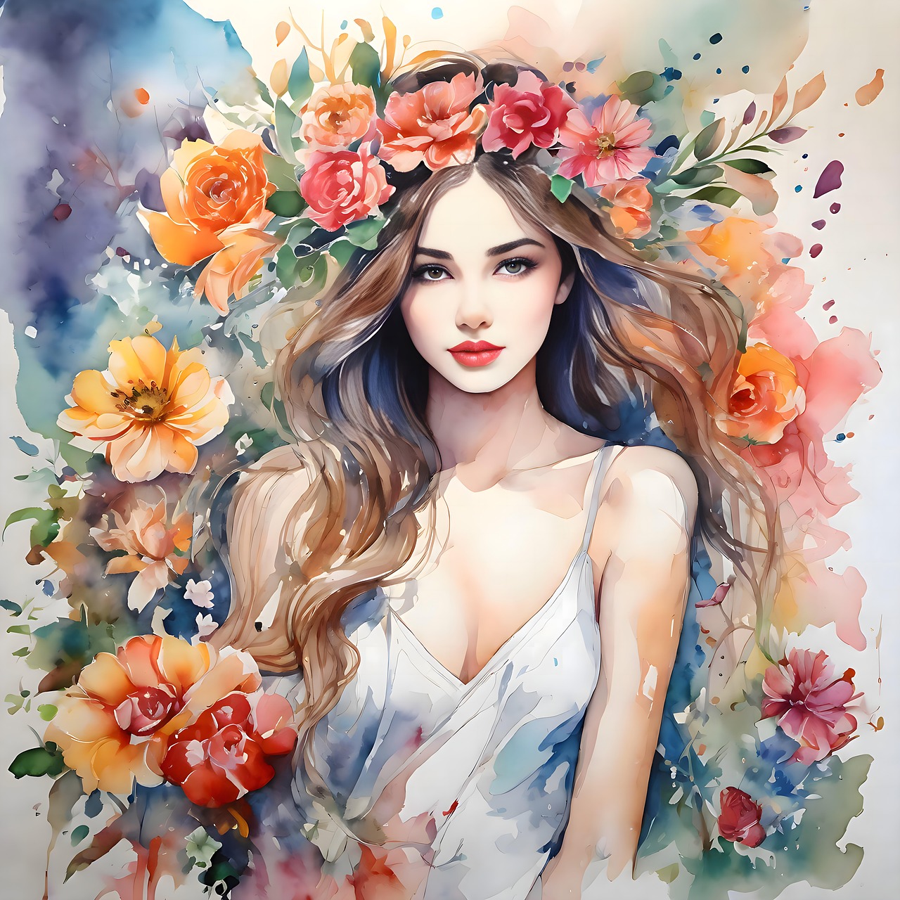 Éclaboussure, Aquarelles, Égouttage