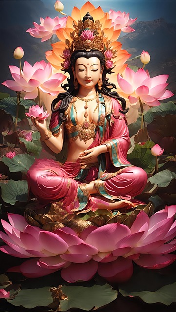 Free buddhism meditation religion illustration