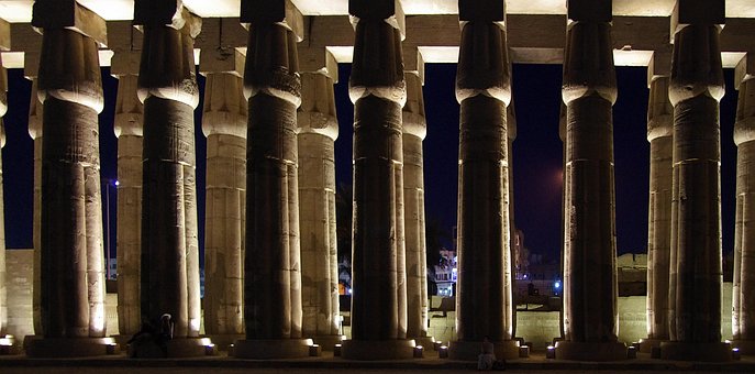 Søjlegang, Kolonner, Luxor, Tempel