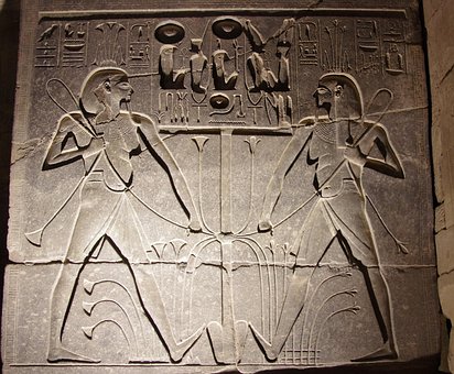 Hieroglyffer, Luxor, Farao, Gravering