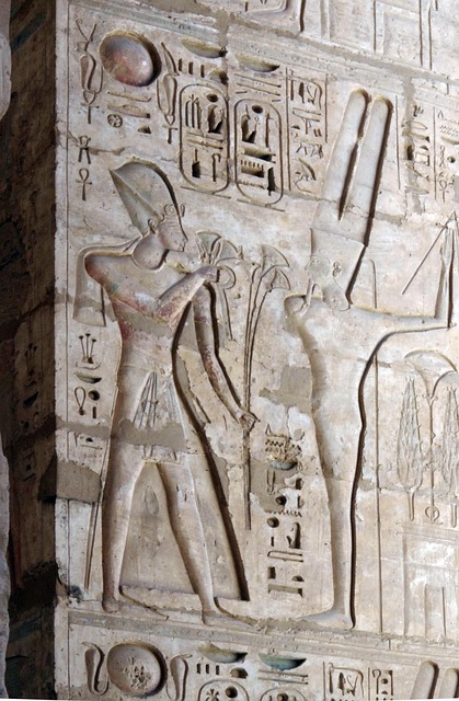 Hieroglyffer, Farao, Gravering, Tempel