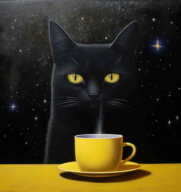 Ai Generiert, Katze, Kaffee Haferl