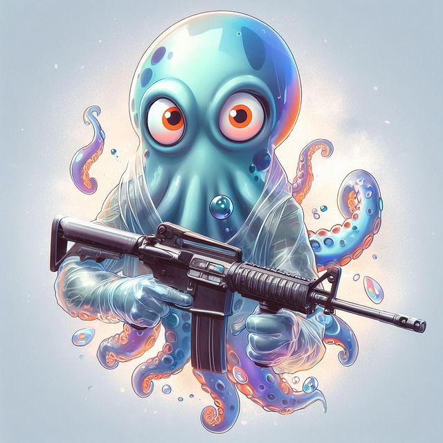 Free ai generated octopus weapon illustration