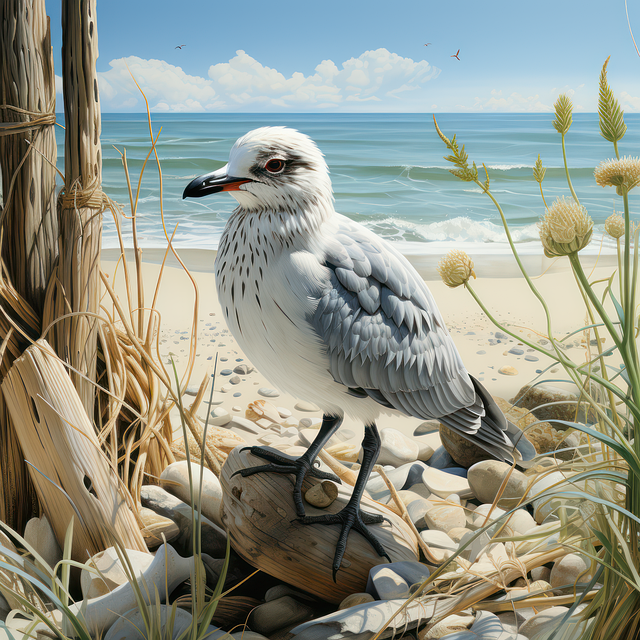 Free ai generated bird seagull illustration