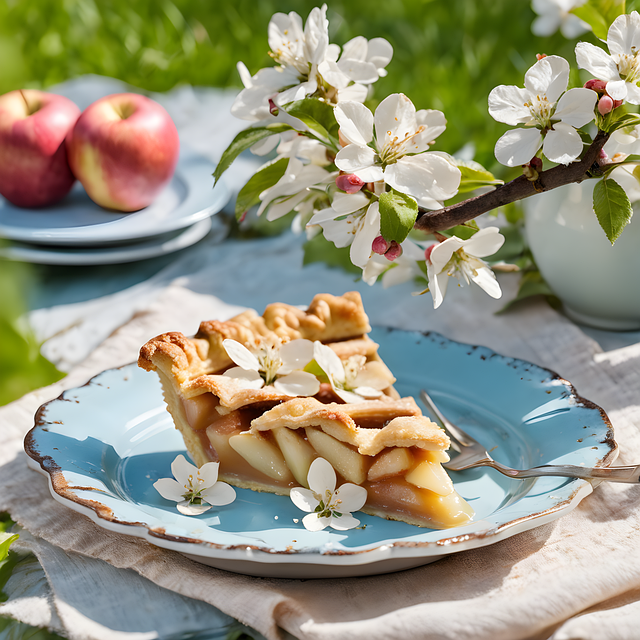 Free apple cake dessert branch illustration