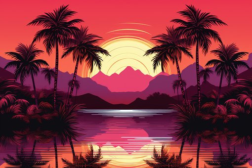 Arte Synthwave, Imagem Retrô