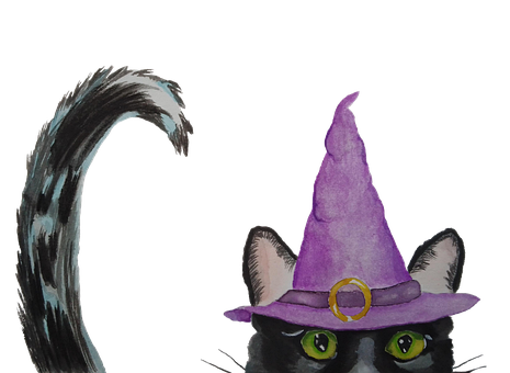 Halloween, Svart Katt, Skummelt, Heks