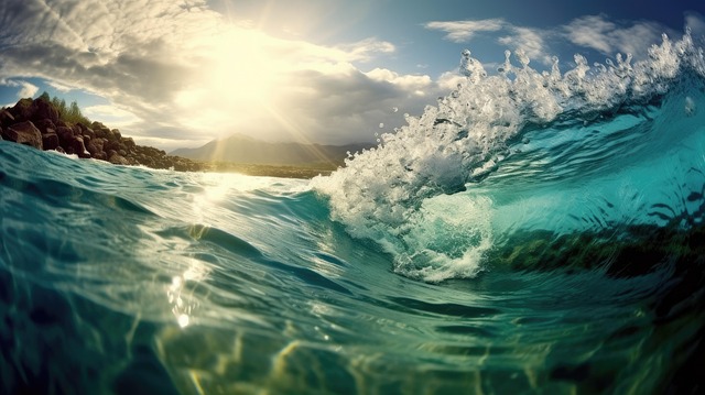 Free ai generated wave ocean illustration