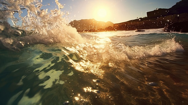 Free waves surf swimming illustration