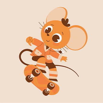 Free Mouse Skateboard vector and picture