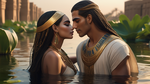 Ai Generiert, Paar, Ägypter, Fluss