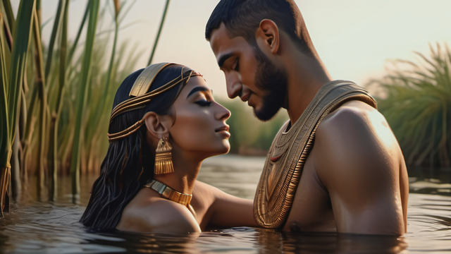 Ai Generiert, Paar, Ägypter, Fluss