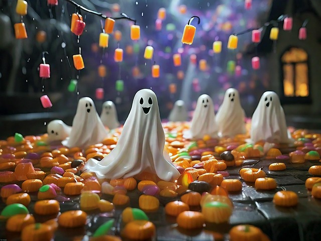 Free halloween pumpkin ghost illustration