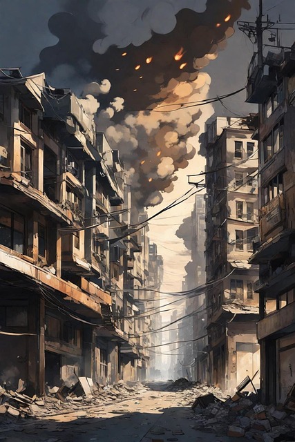 Free ai generated war city illustration