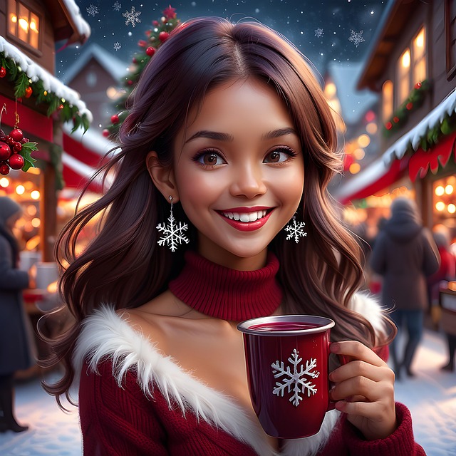 Free girl winter snow illustration