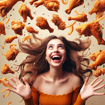Gebratenes Huhn, Hähnchen, Lebensmittel
