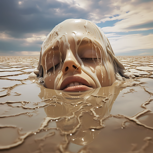 Free ai generated woman mud illustration