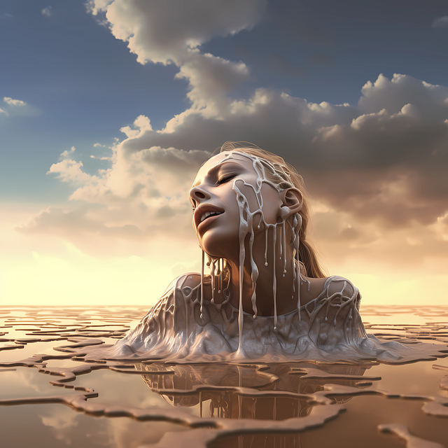 Free ai generated woman mud illustration