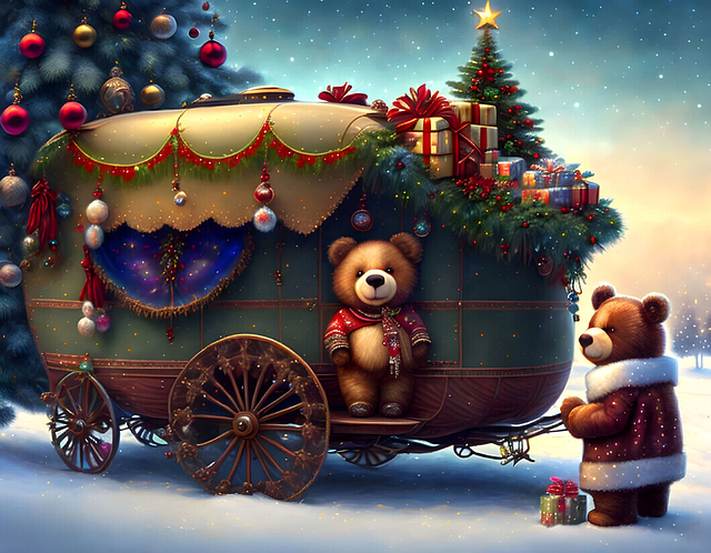 Free ai generated bears teddy bears illustration