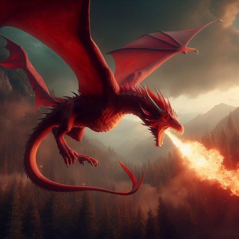 Drachen, Fantasie, Ai Generiert, Feuer