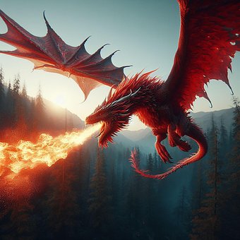 Drachen, Fantasie, Feuer, Kunst