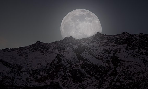 Dom, Natur, Berge, Mond, Vollmond