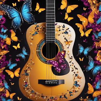 Acustic, Chitară, Fluturi, Fluture