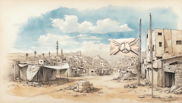 Free east middle conflict peace illustration