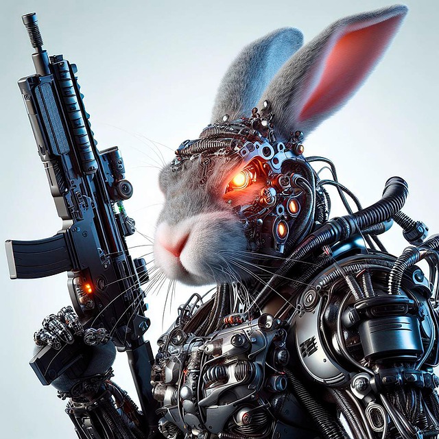 Free ai generated robot rabbit illustration