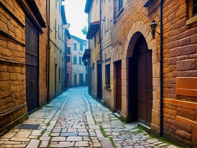 Free historic center alley road illustration