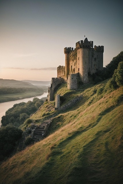 Free castle rock architecture illustration